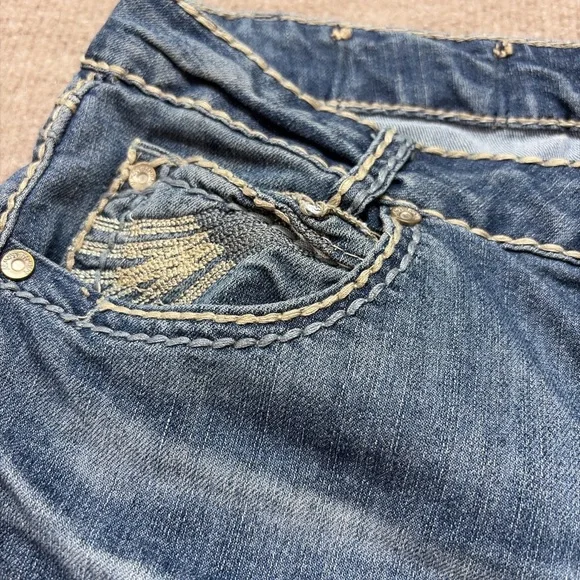 Almost Famous Dark Blue Denim with Cream Stitching 1673 - Picture 2 of 6